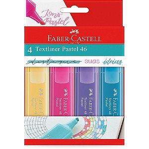 Caneta Marca Texto Highlighter 46 4 Cores Pastel