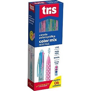 Caneta Esferografica TRIS Color MIX Poa 1.0MM 4CORE