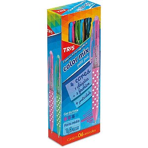 Caneta Esferografica TRIS Color MIX Poa 1.0MM 4CORE
