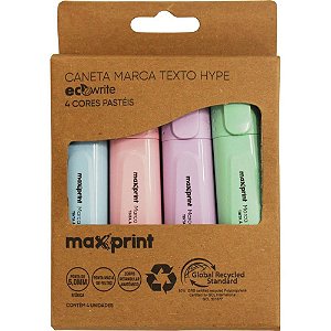 Caneta Marca Texto Ecowrite HYPE 4 Cores Pastel