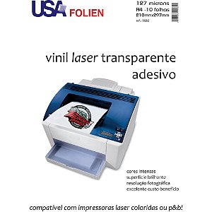 Vinil Laser Adesivo A4 Transparente
