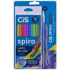 Kit Escolar CIS Spiro 4PCS Azul