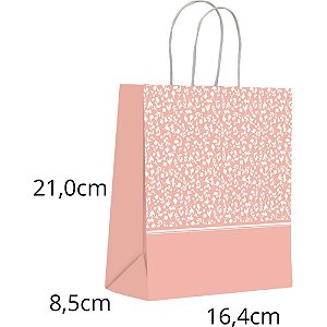 Sacola para Presente Decorada Nude Rosas PQ 16,4X21X8,5CM - SCRITY