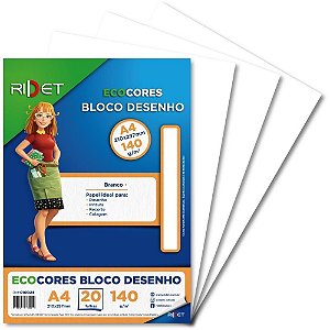 Bloco para Educacao Artistica Desenho BCO A4 140G.20F.21X29C