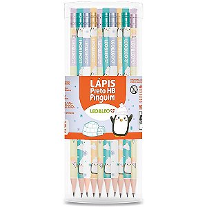Lapis Preto Redondo Decorado Pinguim HB C/BORRACHA (S)