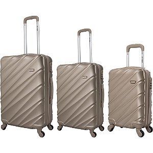 Mala de Viagem ABS 360° C/3 Pecas Champagne KIT.C/03