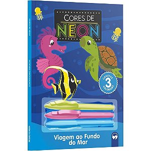 Livro Infantil Colorir Cores Neon Fundo do MAR 48PG