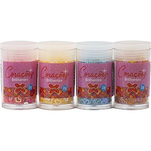 Glitter Poliester Coracao Neon Pote C/2G