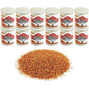 Glitter PVC Laranja Potes 3G.