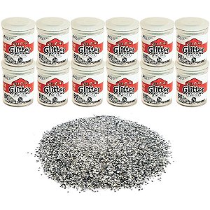 Glitter PVC Prata Potes 3G. (7898413661412)
