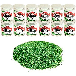 Glitter PVC Verde Bandeira Potes 3G.