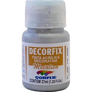 Tinta Acrilica Decorfix Metalica 37ML Prata