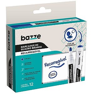 Pincel Quadro Branco Recarregavel Bazze Azul