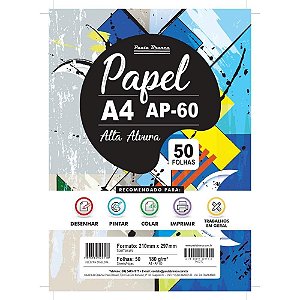 Papel Sulfite A4 AP60 180G 60KG. Branco 50FLS.