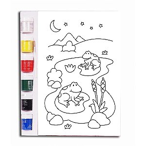 Tela para Pintura Riscada 30X40CM. Tartaruga C/PINCEL/GU