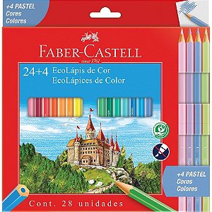 Lapis de COR Sextavado Ecolapis 24CORES + 4PASTEL
