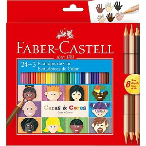 Lapis de COR Sextavado Caras e Cores 24CORES