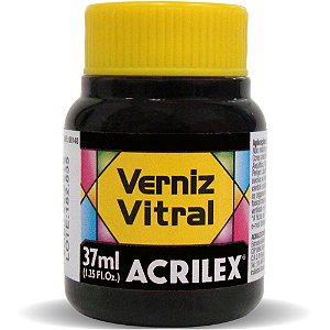 Verniz Vitral Preto 37ML.ACRILEX - PCTE C/6