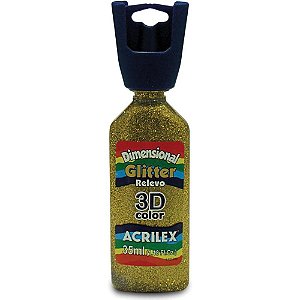 Tinta Relevo Dimensional Glitter Ouro 35ML