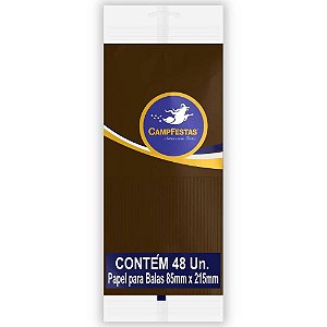 Papel para Bala Marrom 90X220MM 1 Franja 48F