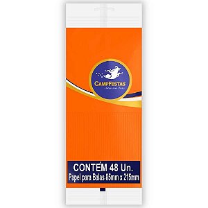 Papel para Bala Laranja 90X220MM 1 Franja 48F