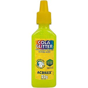 Cola com Glitter Tubo 23G. Amarelo Limao
