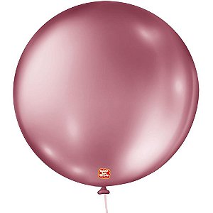 Balao Metalizado N.05 Redondo Rosa