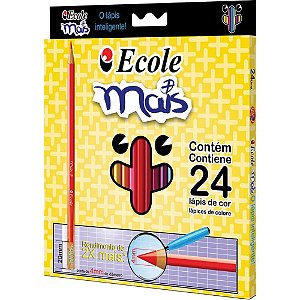 Lapis de COR Sextavado Ecole Mais C/24CORES PCT.C/03