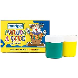 Tinta Pintura a Dedo 06 Cores 15ML.