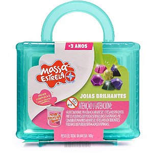 Massa para Modelar Criativa KIT Joia Brilhante Molde+massa