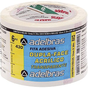Fita Dupla Face Polipropileno 12MMX30MTS.