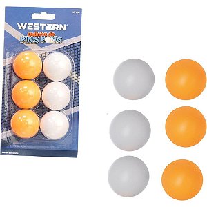 Bola de PING PONG 3 Branca e 3 Laranja