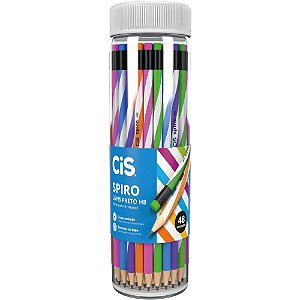 Lapis Preto Redondo Decorado CIS Spiro Plastico Sortidos