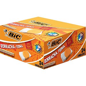 Borracha Branca Eraser Capa Plastica Laranja