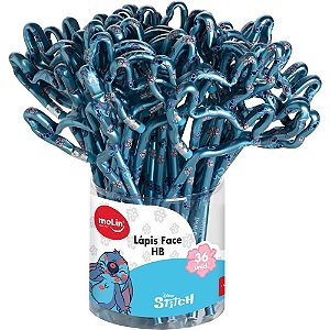 Lapis Preto Redondo Decorado STITCH Face HB