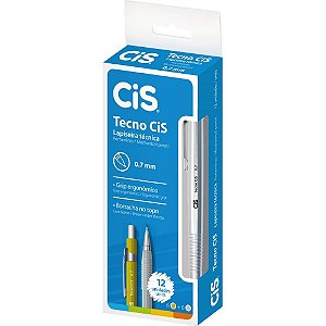 Lapiseira 0.7MM Tecno CIS 6OURO e 6PRATA
