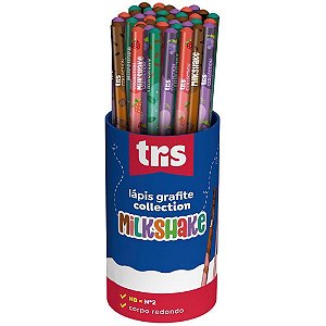 Lapis Preto Redondo Decorado TRIS Collection Milkshake 4MOD