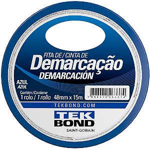 Fita para Demarcacao de Solo PVC Azul 48MMX15M