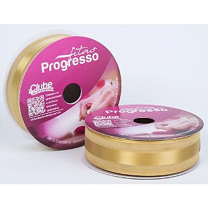 Fita Voal com Cetim 22MM 10M. Ouro (7891521461349)
