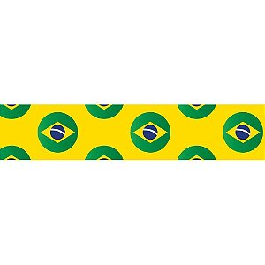 Fita Cetim Copa do Mundo 22MM 10M. Bandeiras Brasil AM