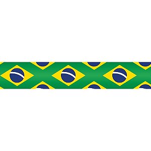 Fita Cetim Copa do Mundo 22MM 10M. Bandeiras Brasil VD