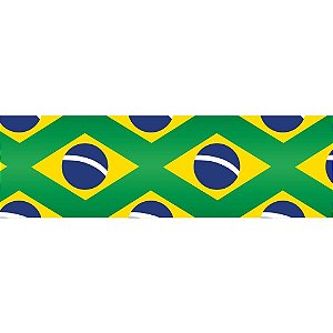 Fita Cetim Copa do Mundo 38MM 10M. Bandeiras Brasil VD