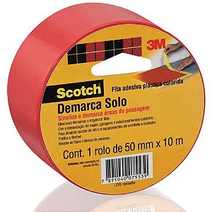 Fita para Demarcacao de Solo PVC Vermelha 50MMX10MTS.