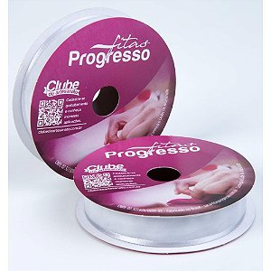 Fita Voal com Cetim 15MM 10M. Prata (7891521708376)