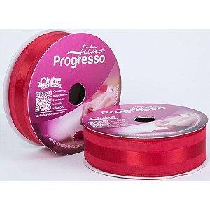 Fita Voal com Cetim 22MM 10M. Vermelho (7891521461301)