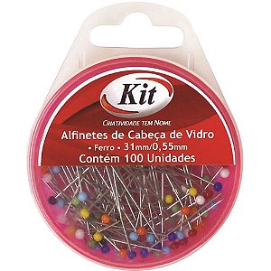 Alfinete Costura Cabeca de Vidro 31MMX0.55MM BL.C/100