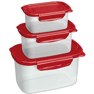 Pote Plastico CONJ. 3 Potes P/M/G C/TRAVA VM