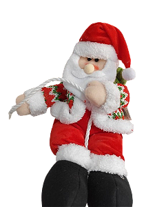 Papai Noel C/ Corda 36CM em Tecido Rio de Ouro