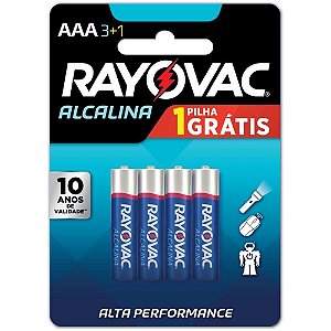 Pilha Alcalina Palito AAA Leve 4 Pague 3