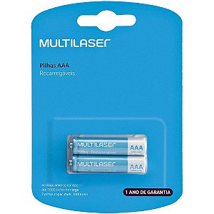 Pilha Recarregavel Palito AAA 1000MAH C/02